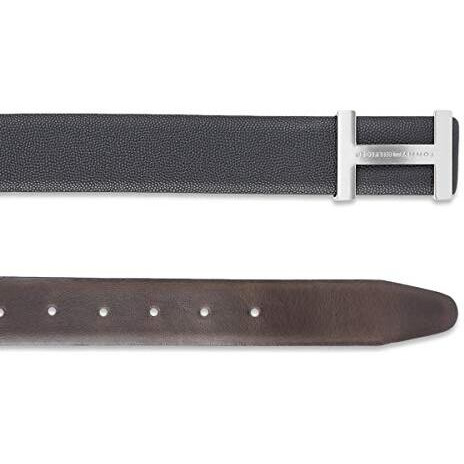 Tommy Hilfiger Men's Leather Belt (Pack On 1) (Th/Cristobalplusrev0103_Black/Brown_90Cm)