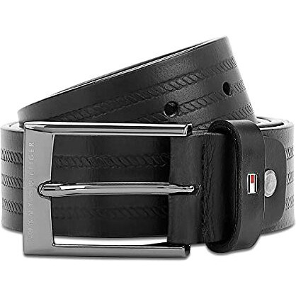 Tommy Hilfiger Caiman Leather Casual Belt For Men - L - 1M, Black