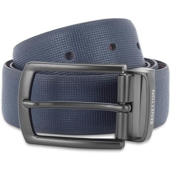 United Colors Of Benetton Afro Men Leather Belt - Navy+Wine, L 1M