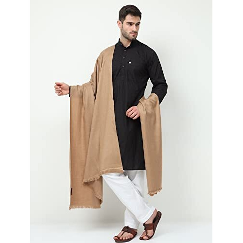 Bunkaar Men's The Handloom Story Plain Woollen Dhariwal Lohi/Shawl (Brown, 48" X 102")