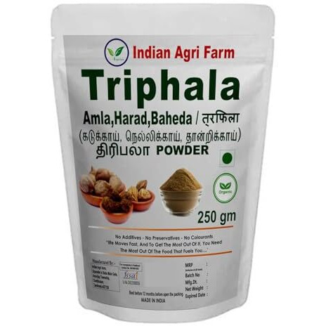 Iagrifarm Organic Triphala Powder - 250 Gram - Mix Of Amla, Haritaki, Bibhitaki Powder