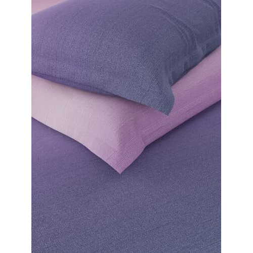 Nautica Super Soft 100% Cotton King Bedsheet And 2 Pillow Covers -3Pc Set (Bristol) | 160 Tc | Dust Proof Layer Added Solid-Lilac/Multi