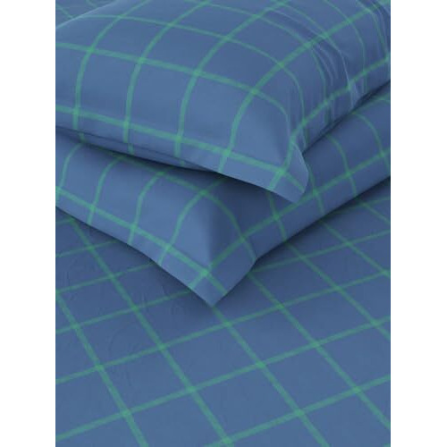 Nautica Super Soft 100% Cotton King Bedsheet And 2 Pillow Covers -3Pc Set (Bristol) Stripe-Blue