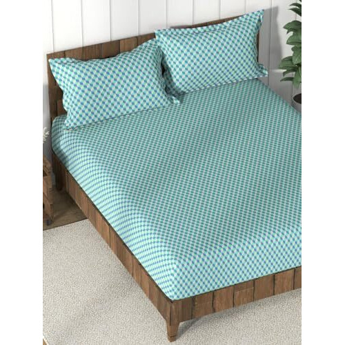 Nautica Super Soft 100% Cotton King Bedsheet And 2 Pillow Covers -3Pc Set (Bristol) Solid-Blue/Multi
