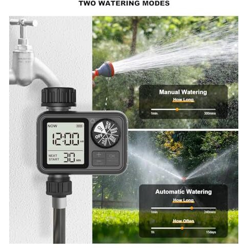 Xpr3Ss Garden Automatic Irrigation Water Timer System Controller Drip Irrigation Water Timer Digital Fully Automatic Programmable Dripper Dial Button Operation Timer