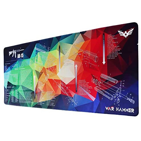 War Hammer Gx1050 Extended Size Gaming Mouse Pad| Stitched Edges| Non-Slip Rubber Base|Computer Laptop|Keyboard Mouse Pad For Office & Home (Extended Xl, Blue Ar)