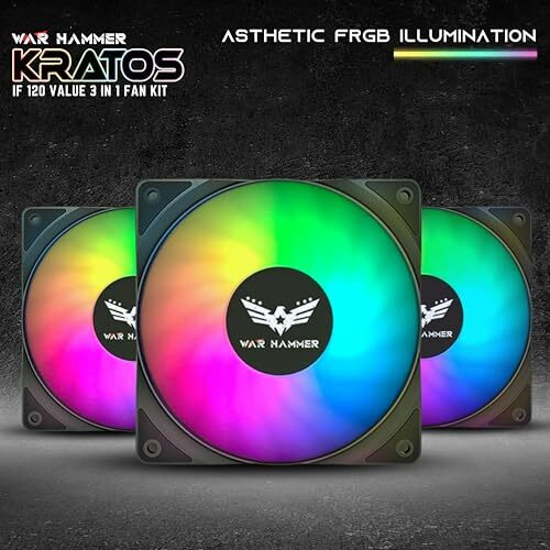 War Hammer Kratos 120 Mm Auto Rgb Kit Value Series 1500 Rpm Case Fan/Cooler With Pwm Connector (3)