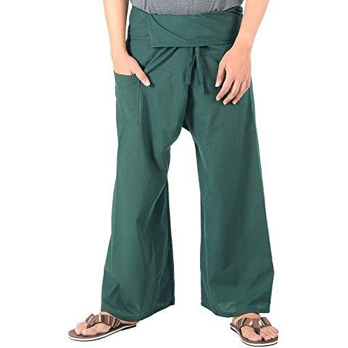 Whitewhale Men's Loose Fit Cotton Pants (Whitewhale-India-520_Dark Green_Free Size)