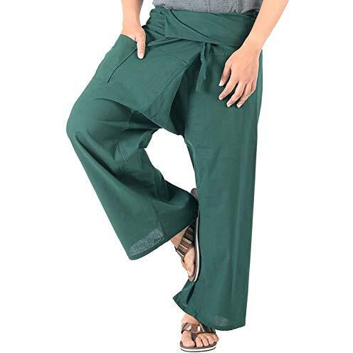Whitewhale Men's Loose Fit Cotton Pants (Whitewhale-India-520_Dark Green_Free Size)