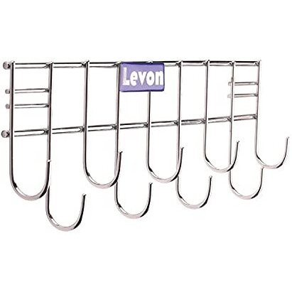 Levon Stainless Steel Laddle Hook Rail | 9 Hooks Laddle Cradle For Kitchen | Multi-Level Hook Rail