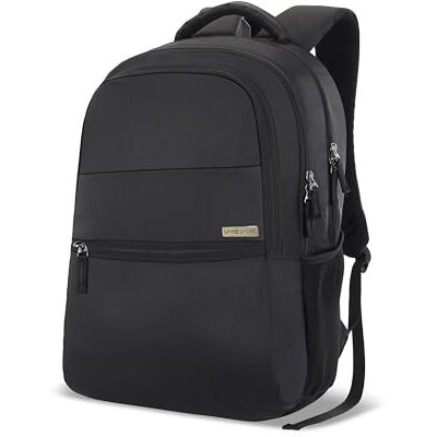 Lavie Sport 47Cm Osprey 28 Litres Laptop Backpack For Men & Women | Business Laptop Bag | Upto 15.6" Notebook/Macbook Compatible (Black)