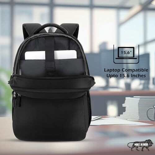 Lavie Sport 47Cm Osprey 28 Litres Laptop Backpack For Men & Women | Business Laptop Bag | Upto 15.6" Notebook/Macbook Compatible (Black)