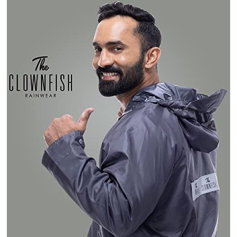 The Clownfish Nylon Viner Pro Series Reversible Waterproof Double Layer Men's Standard Length Raincoat (Blue, 3Xl-Size)