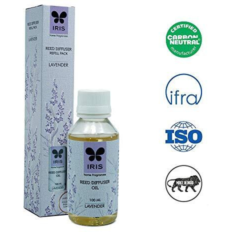 Iris, Home Fragrance, Iris Lavender Reed Diffuser Refill, Lavender Scent, Toxin-Free, Fine-Living Fragrance, Aromachology, Mood Enhancer, Made In India - 1 Unit Of 100Ml Fragrance Diffuser Oil.