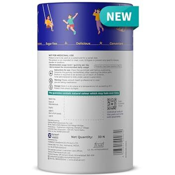 Shelcal Pro Kids Sugar Free Calcium Gummies | Calcium And Vit D3 Essential For Bone & Dental Health | Lemon-Orange & Mixed Berries Flavors (30 Gummies) - By Torrent Pharma