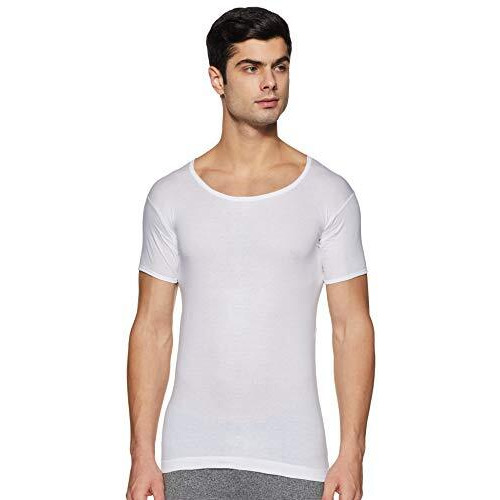 Rupa Jon Men's Modern Regular Fit Plain Vest (Rjnjnvsnrs5P02090_White_90 Cm)