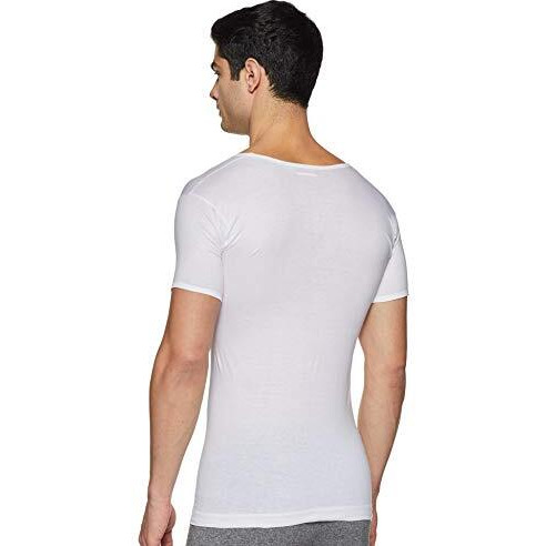 Rupa Jon Men's Modern Regular Fit Plain Vest (Rjnjnvsnrs5P02090_White_90 Cm)
