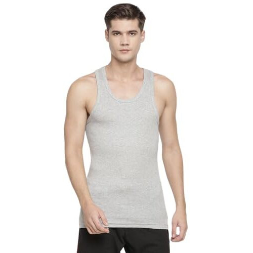 Macroman M Series Men's Cotton Vest (8903978238593_M121_Grey Melange_M)