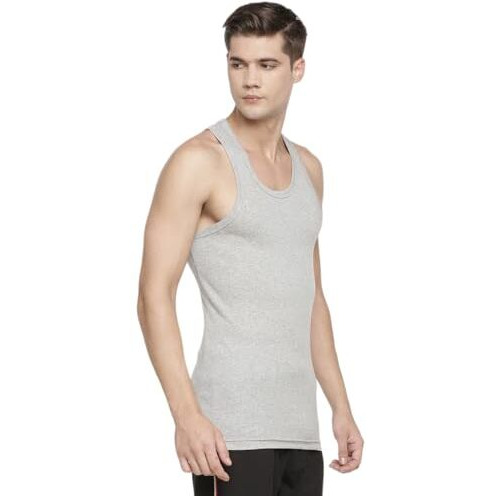 Macroman M Series Men's Cotton Vest (8903978238593_M121_Grey Melange_M)
