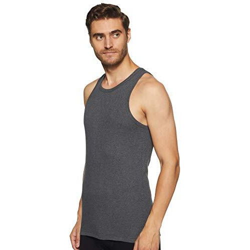 Macroman M-Series Exquizite - Derby Classic Vest For Men|100% Cotton|Pack Of 1 Black Melange