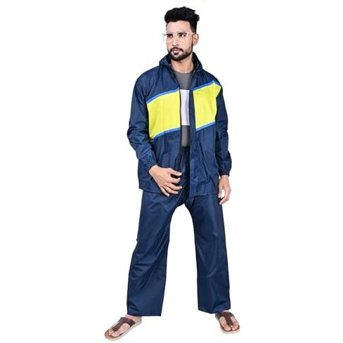 Rupa Rainwear For Men, Rider Collection, Waterproof Pvc Rain Jacket With Pants And Carry Bag, Pack Of 1