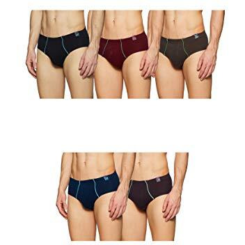 Euro Men's 100% Cotton Modern Standard Striped Brief (Pack Of 5) Regular_Assorted_100