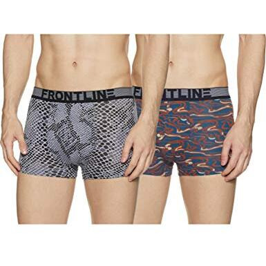 Rupa Men's Cotton Printed Trunks (Color & Print May Vary) (Pack Of 2) (Frontline Miniprinted Assorted_90 Cm)