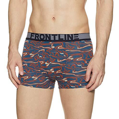 Rupa Men's Cotton Printed Trunks (Color & Print May Vary) (Pack Of 2) (Frontline Miniprinted Assorted_90 Cm)