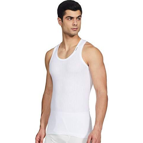 Rupa Frontline Men's Cotton Vest (Fl Xing Vest Wht_White_90)(Pack Of 2)