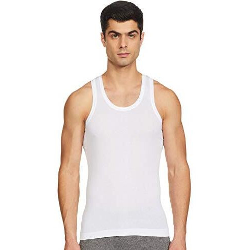 Rupa Frontline Sleeveless Vest For Men, 100% Cotton Material, Round Neck, Pack Of 2 White