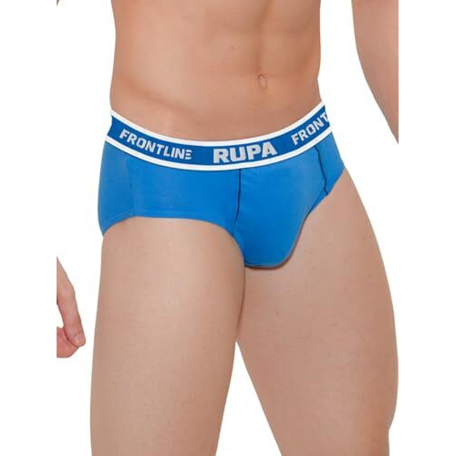Rupa Cotton Frontline Men's Modern Regular Solid Brief Assorted-Color And Print May Vary_90 Cm