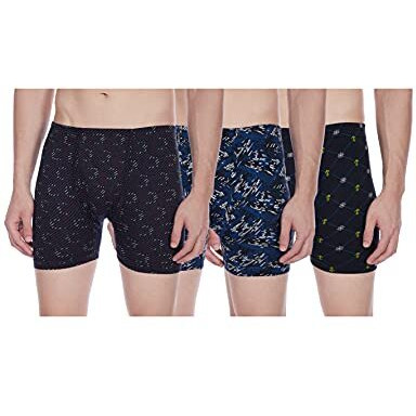 Rupa Men Hunk Long Prnt. (I.E) Drw 3P Trunks (Color & Print May Vary) (Pack Of 3), Assorted, L