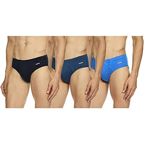 Rupa Frontline Plain Brief For Men, 100% Cotton Material, Inner Elastic, Pack Of 3