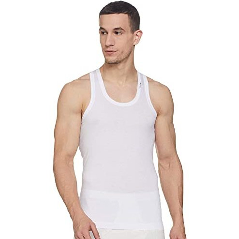 Rupa Frontline Men's Solid Vest White_L (Pack Of 3)