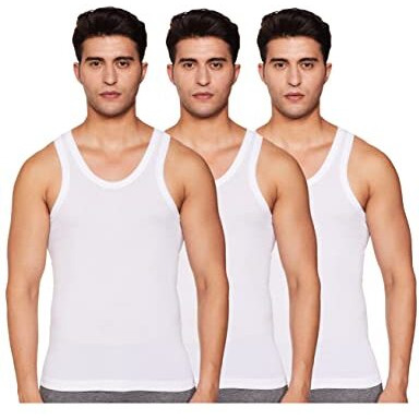 Rupa Frontline Sleeveless Vest For Men, 100% Cotton Material, Round Neck, Regular Fit, Pack Of 3