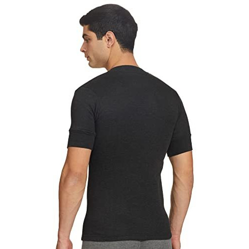 Rupa Thermocot Men's Thermal Top (8903978492070_Volcano V-N H-S -85_Black)