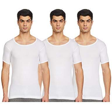 Rupa Jon Half Sleeves Vest For Men, 100% Cotton Material, Round Neck, Pack Of 3