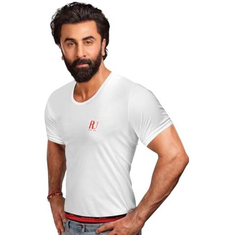 Rupa Jon Half Sleeves Vest For Men, 100% Cotton Material, Round Neck, Pack Of 3