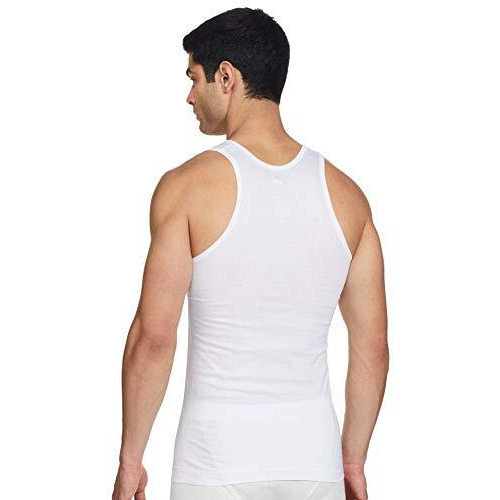 Rupa Jon Jon Men Folding White Regular Fit Vest, 100% Cotton, Breathable Fabric, White Color, Pack Of 10, Large
