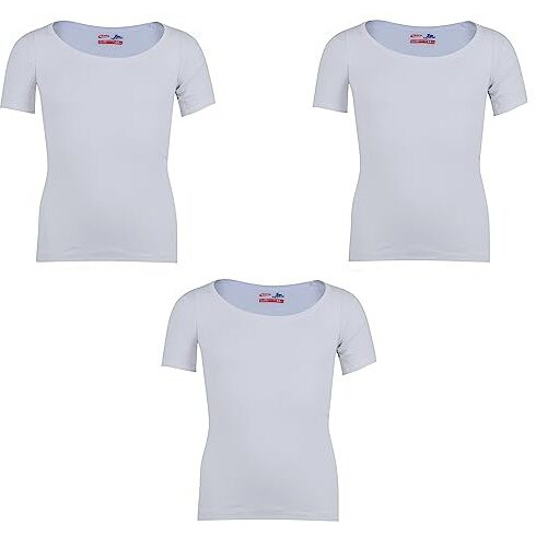 Rupa Jon Half Sleeves Vest For Boys, 100% Cotton Fabric, Round Neck, Regular Fit, Pack Of 3 Assorted