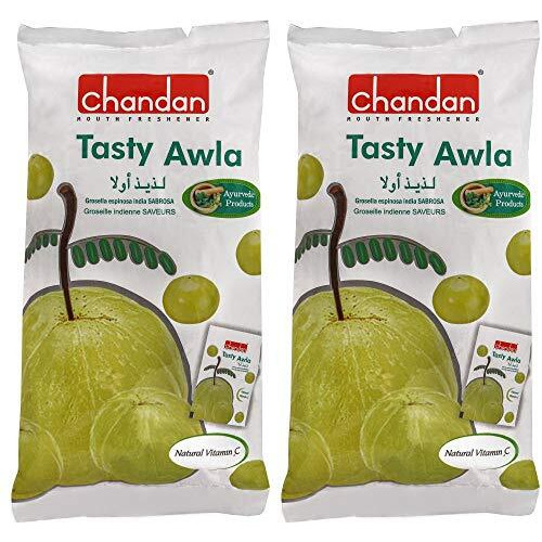 Chandan Mouth Freshener Tasty Awla Salted Awla Chews 100% Natural | Pack Of 4 | 50 Sachets Per Pack | Contains Amla Mixed With Spices