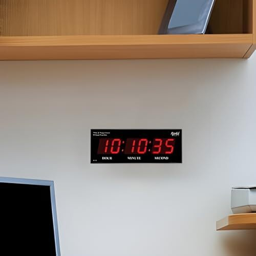 Ajanta Quartz Digital Wall Clock For Home And Office(Red)(Plastic, 1.5Wx14.2Lx5.5H Inches)