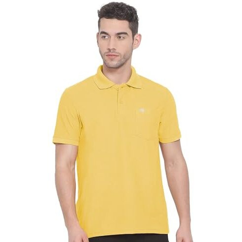 Lux Nitro Men's Lemon Cotton Polo T-Shirt With Pocket (Size  Xx-Large)
