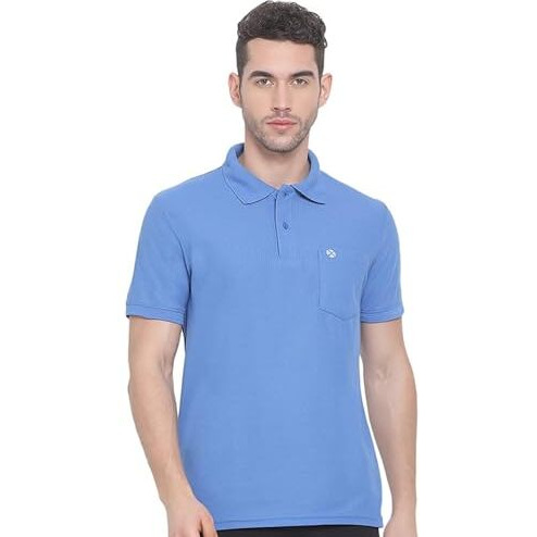 Lux Nitro Men's Bright Blue Cotton Polo T-Shirt With Pocket (Size  X-Large)
