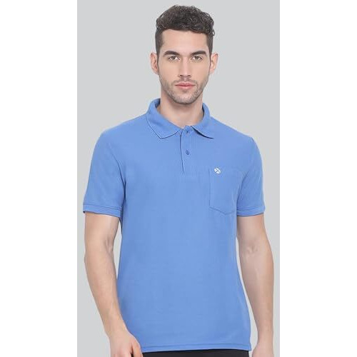 Lux Nitro Men's Bright Blue Cotton Polo T-Shirt With Pocket (Size  X-Large)