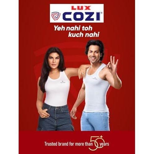 Lux Cozi Men's Pack Of 2 White Half Sleeves Cotton Vest (Size  105Cm)