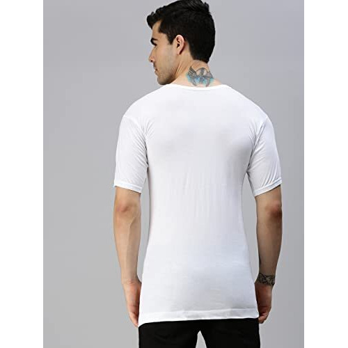 Lux Cozi Men's Pack Of 2 White Half Sleeves Cotton Vest (Size  105Cm)