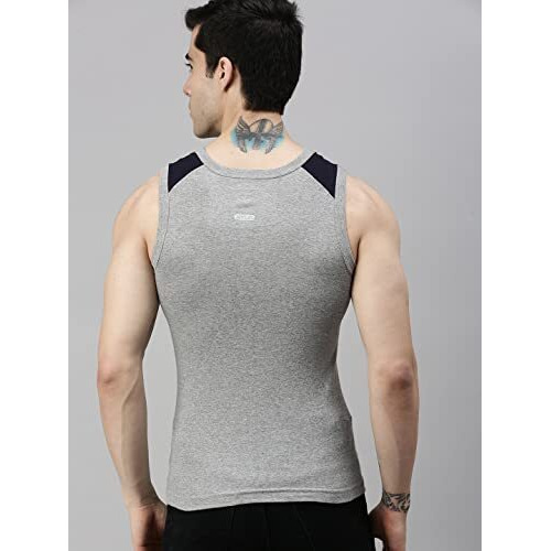 Lux Cozi Men's Pack Of 5 Multicolor Premium Cotton Round Neck Vest (Size  90Cm)