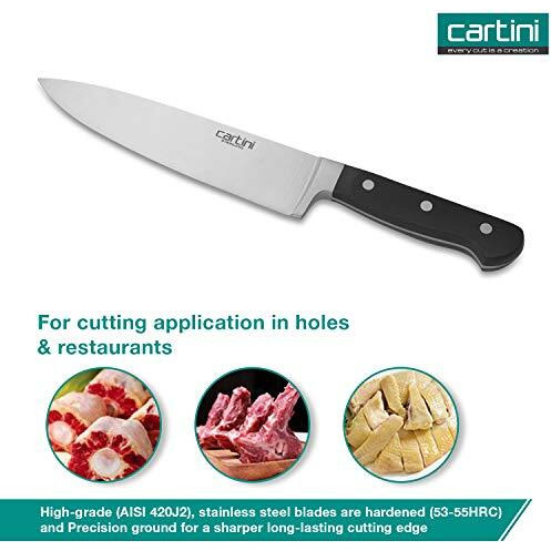 Godrej Cartini Knife I Chef Knife For Kitchen, Catering And Hospitality I For Slicing And Dicing Meat, Vegetables And Fruits I 13" High Grade Stainless Steel, Long Lasting Life I 1 Year Warranty