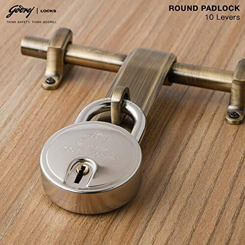 Godrej Locks I Round Padlock 10 Levers 75 Mm I 3 Keys I Padlock For Main Door,Shutters,Shops & Offices I Strong Hardened Corrosion Resistant Shackle I Silver Finish I (Pack Of 2) | 1 Year Warranty